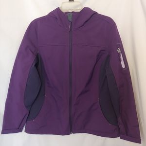 Freetech Hooded Lightweight Fleece Lined Purple Active Jacket, Size L
